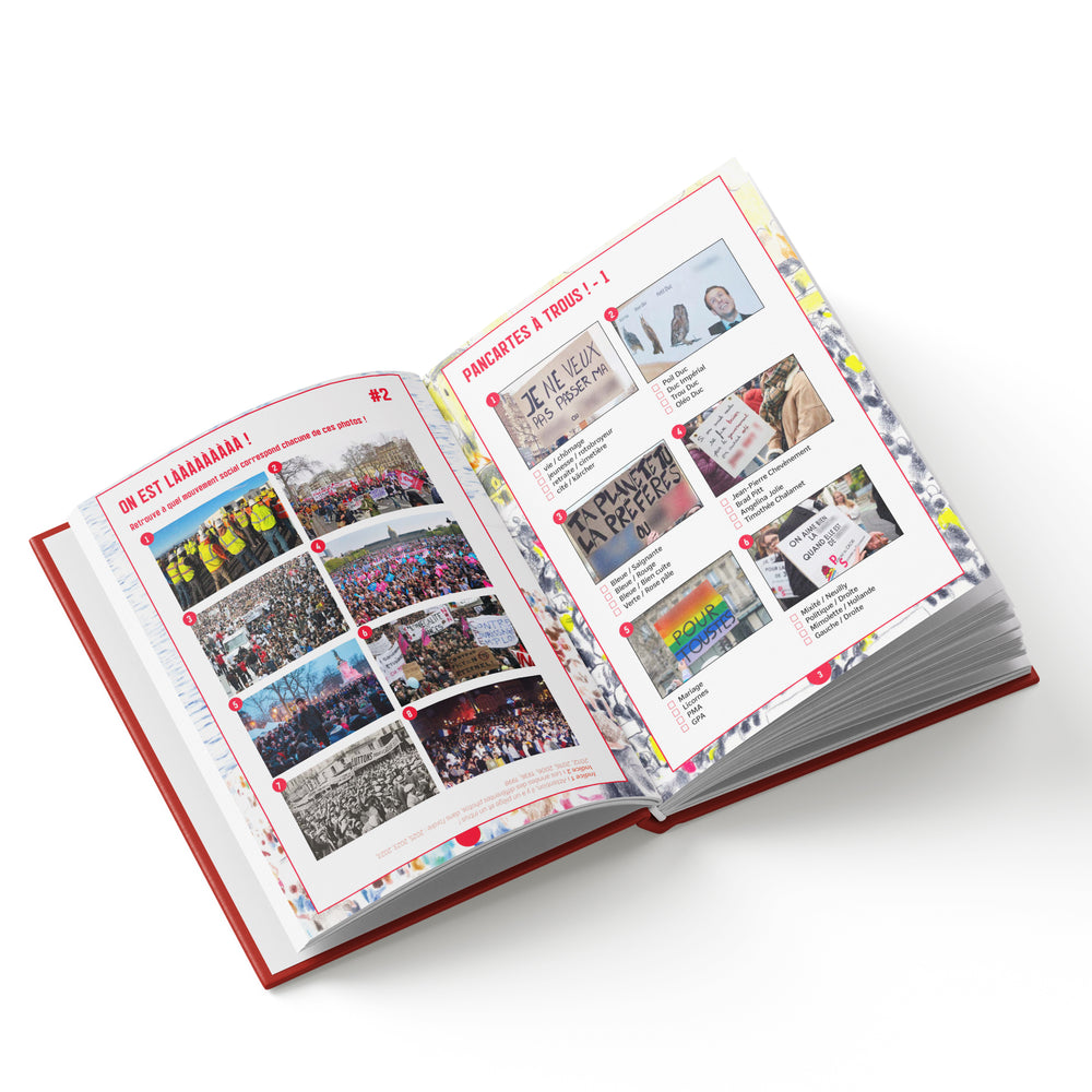 Mockup d'une double page du cahier de vacances "cahier de congés payés" par Tientiensbd et Bandes Détournées