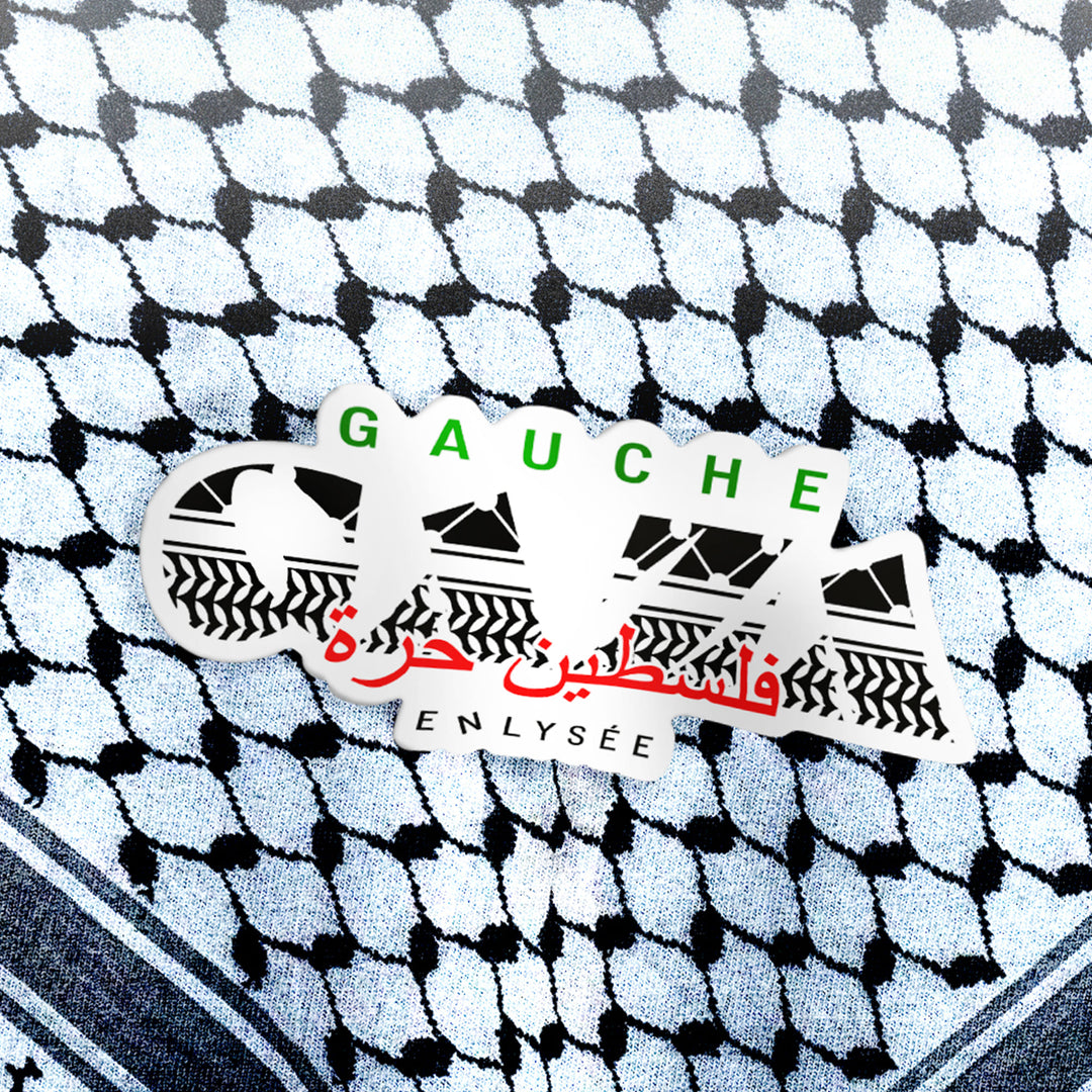 Sticker de la gauche Gaza sur un keffieh Palestinien