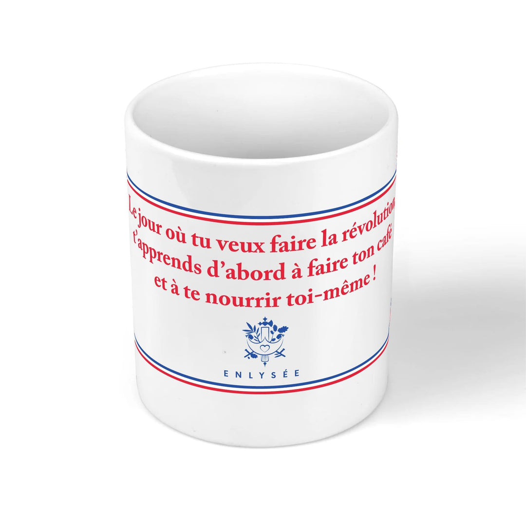 Mug blanc citation Emmanuel Macron 18 juin 2018 vue de face