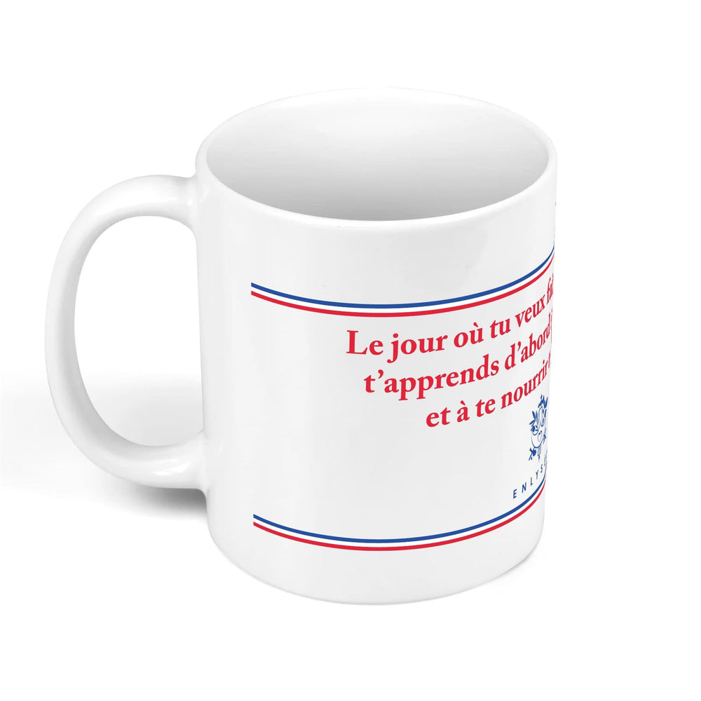 Mug blanc citation Emmanuel Macron 18 juin 2018 vue de gauche