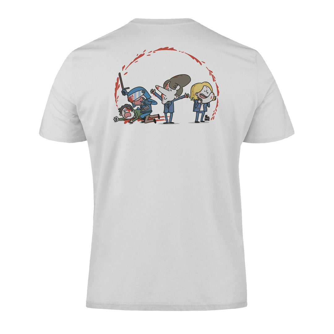 Tshirt blanc dessin arc republicain par Allan Barte dos