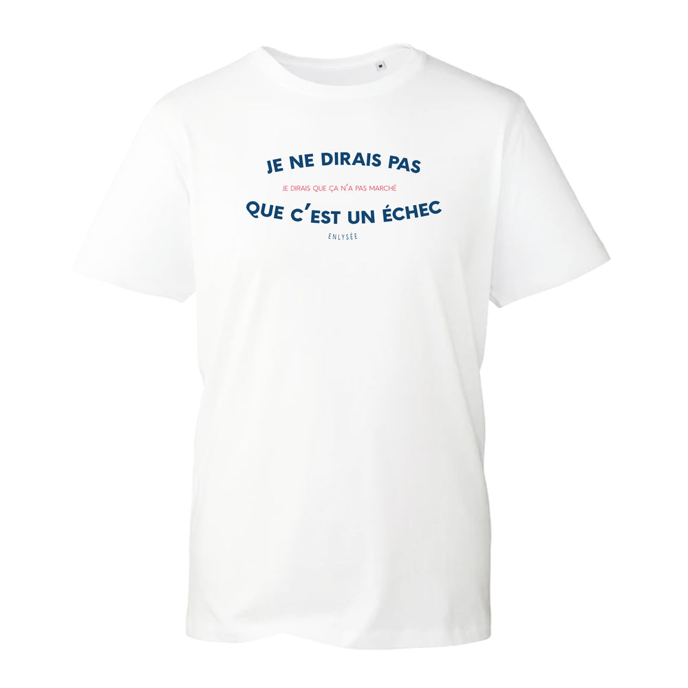 T-shirt blanc logo échec enlysee en bleu