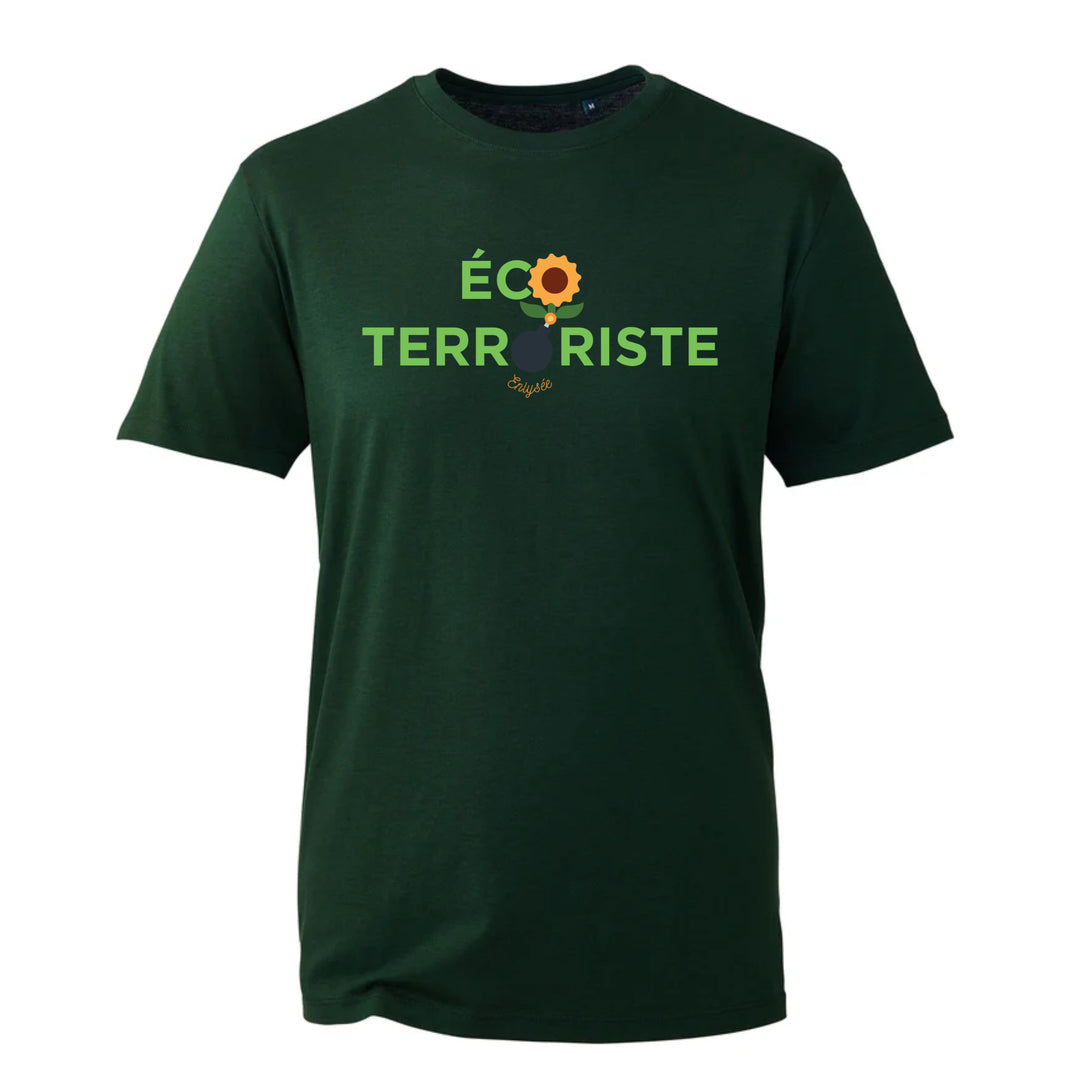 T-shirt vert logo eco-terroriste enlysee