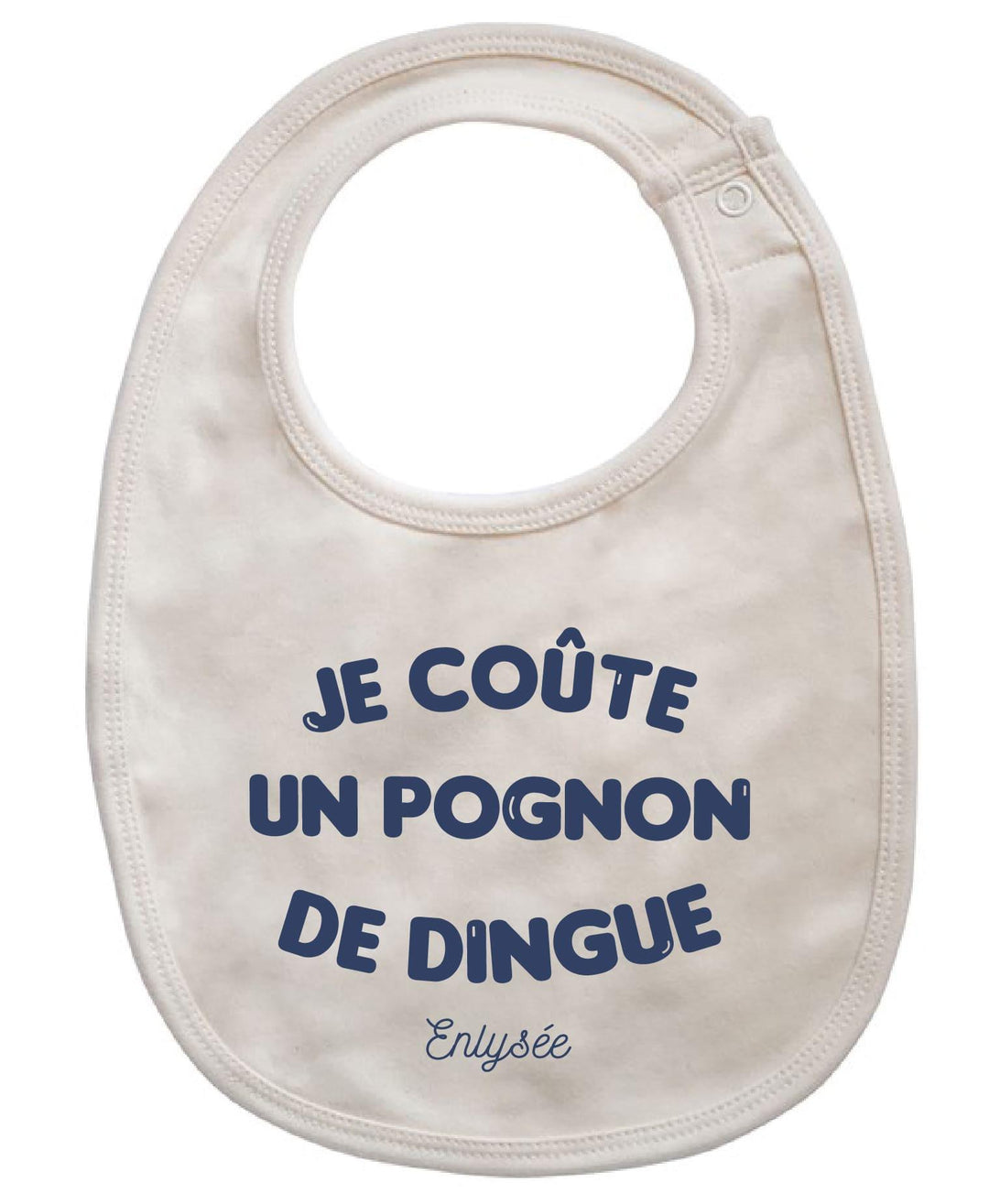 bavoir cornsilk bebe Pognon de dingue écrit en bleu