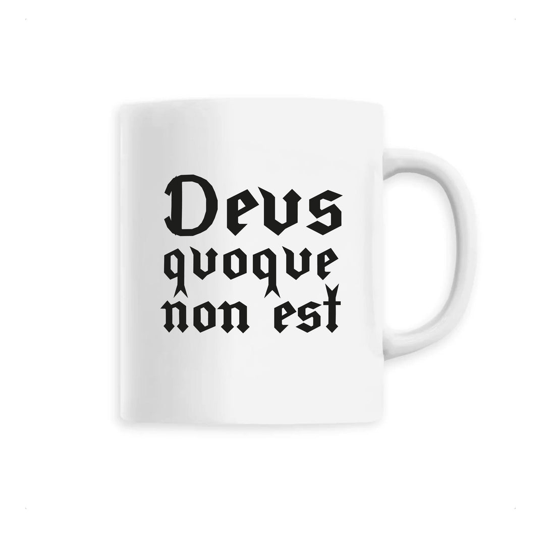mug blanc devise de Saint-Roustan "deux quoque non est"