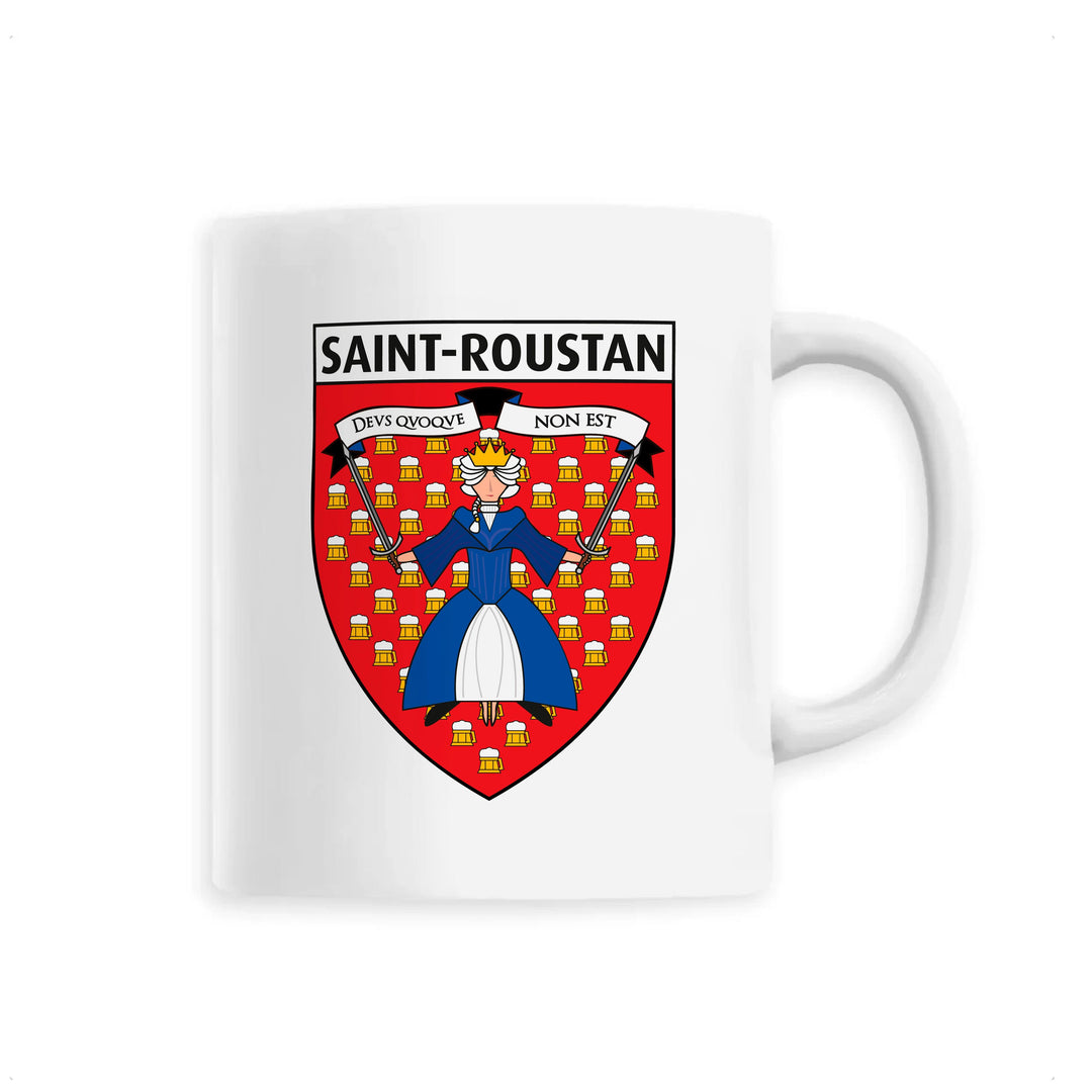 Mug blanc avec blason de Saint-roustan