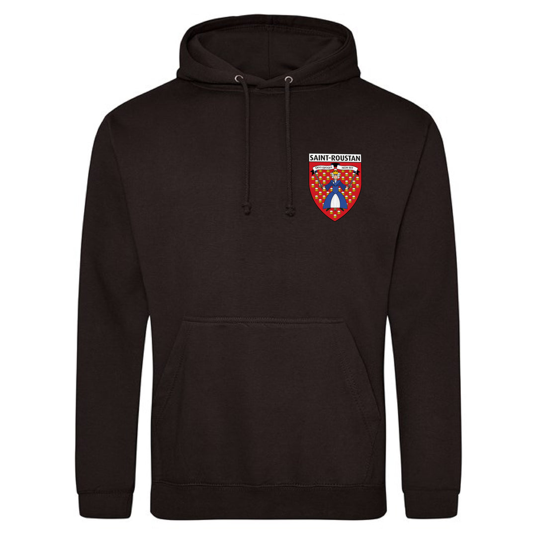 Sweat à capuche noir blason Saint-Roustan