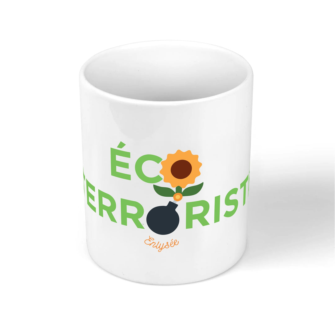 mug avec motif éco-terroriste enlysée