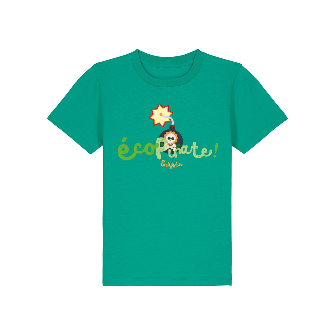 T-shirt pour enfant vert de l'éco pirate