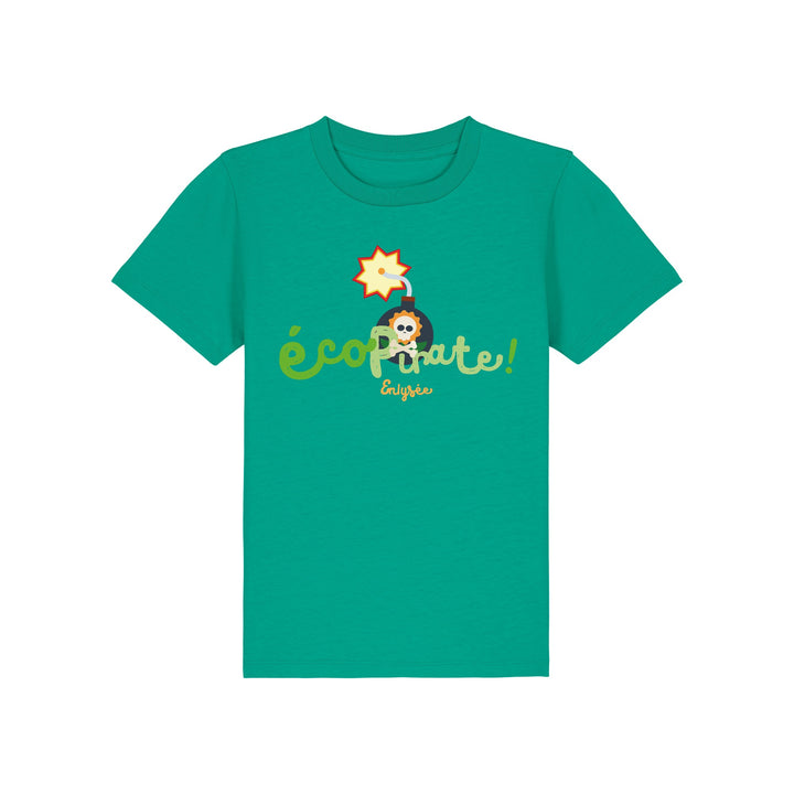 T-shirt pour enfant vert de l'éco pirate
