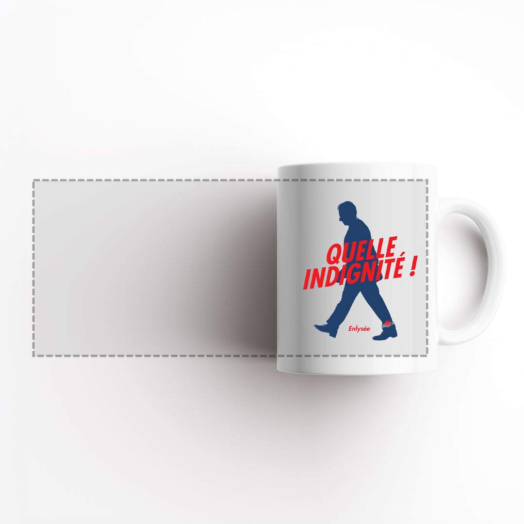 vue dépliée du mug Sarkozy, quelle indignité