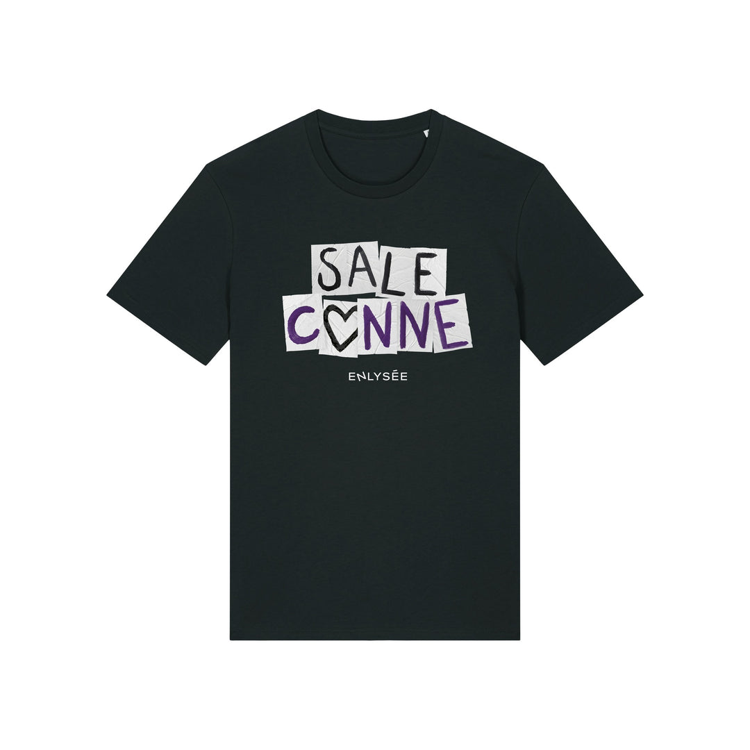 Tee-shirt noir de la sale conne en coupe unisexe