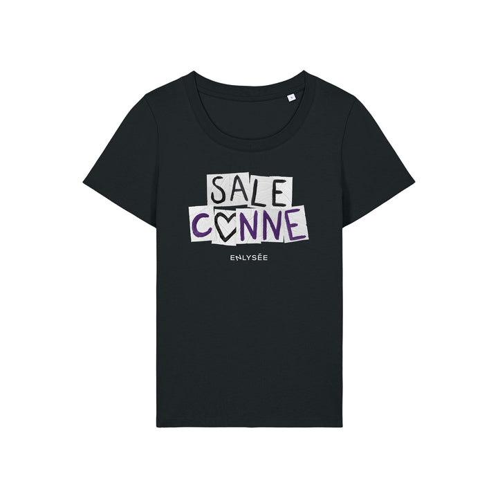 Tee-shirt noir de la sale conne en coupe femme