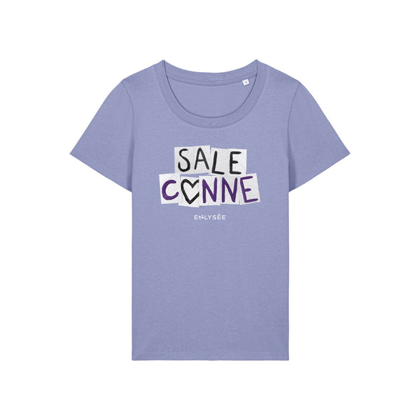 Tee-shirt violet de la sale conne en coupe femme