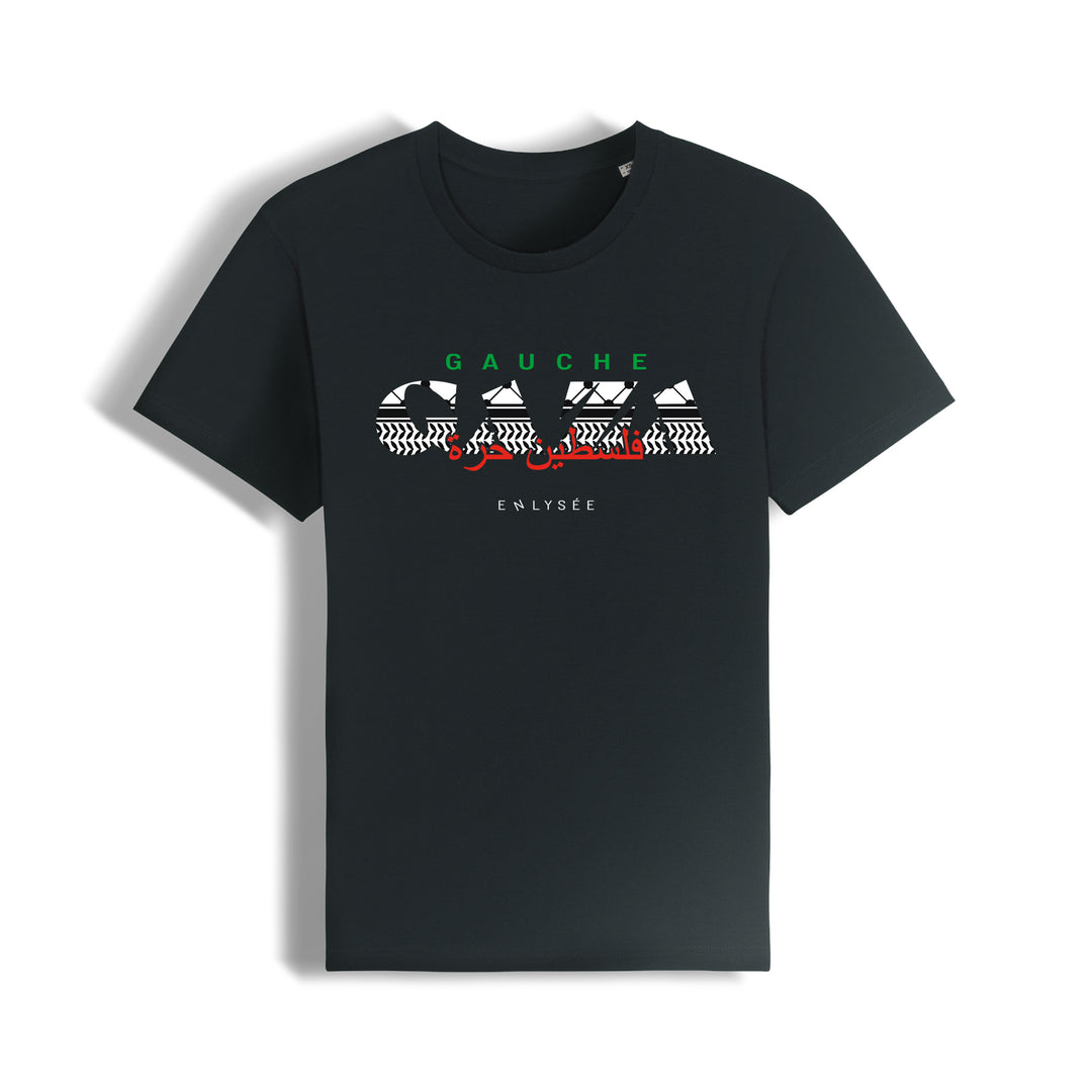 le t-shirt coupe unisexe de la gauche gaza en noir