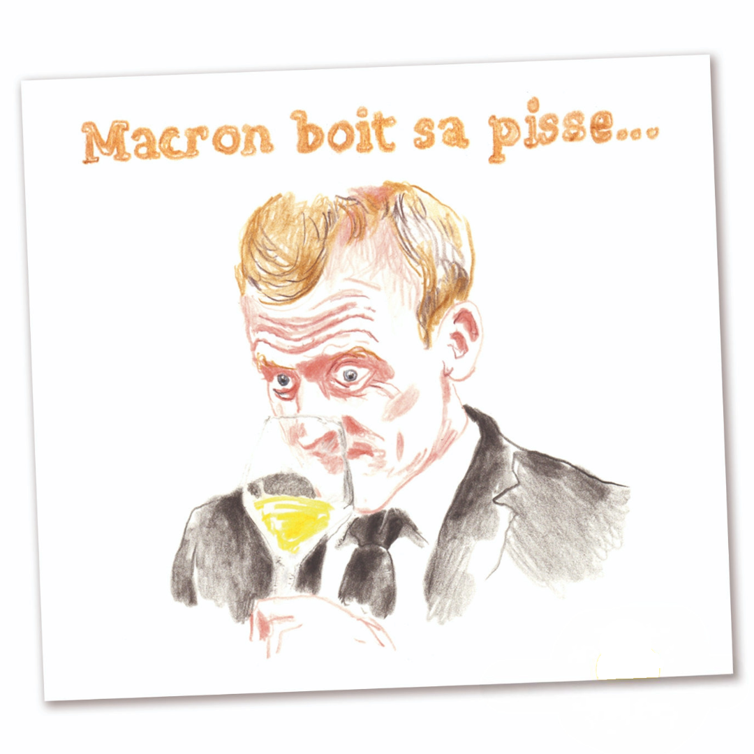 Sticker "Macron boit sa pisse" par TiensTiens