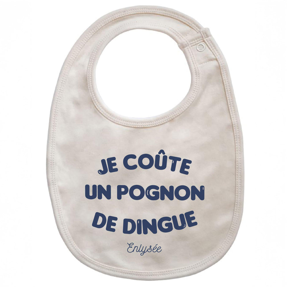 bavoir cornsilk bebe Pognon de dingue écrit en bleu