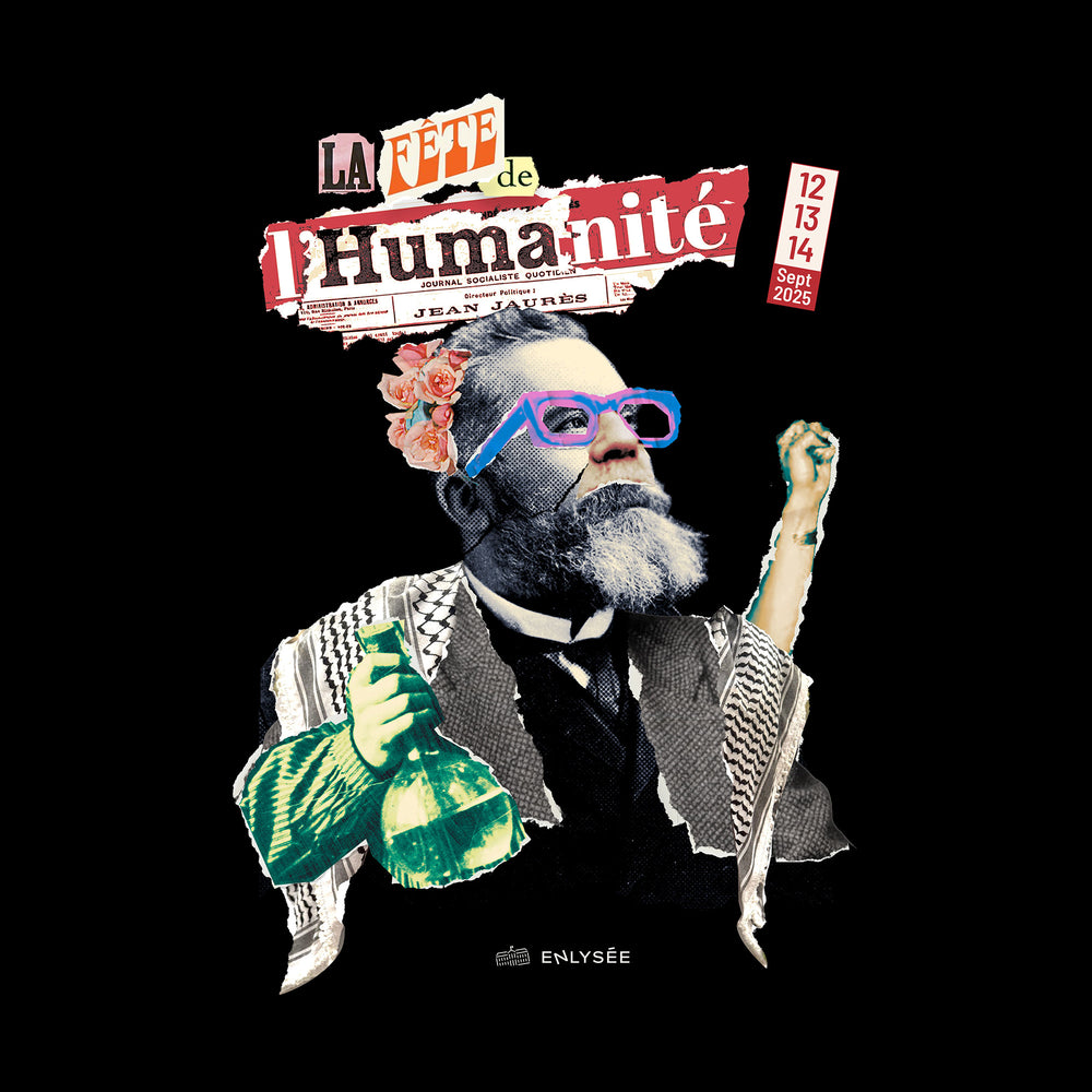 motif du t-shirt de la fête de l'humanité 2025