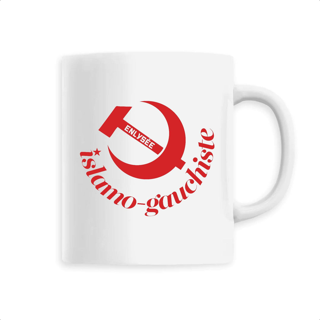 Mug blanc logo islamogauchiste en rouge 